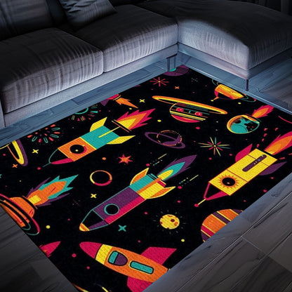 Nostalgic 70s Arcade Rug for Living Room - A Must-Have for Gamers and Retro Video Game Decor Enthusiasts, Arcade Decor, Gift for Gamers, Video Game Lovers G27