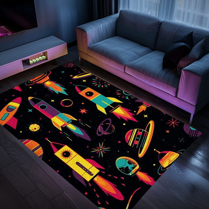 Nostalgic 70s Arcade Rug for Living Room - A Must-Have for Gamers and Retro Video Game Decor Enthusiasts, Arcade Decor, Gift for Gamers, Video Game Lovers G27