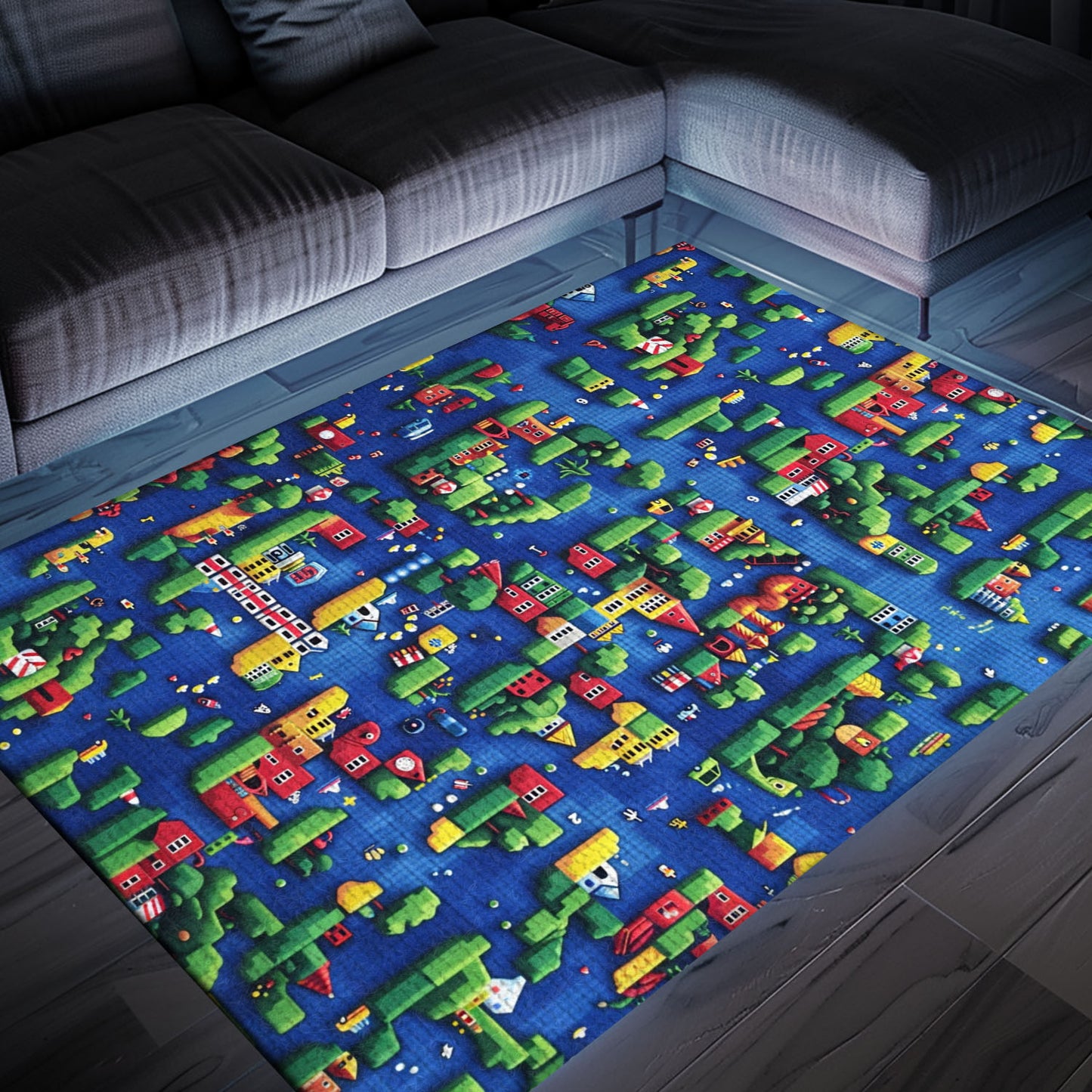 Nostalgic 70s Arcade Game Room Carpet - Perfect for Living Room Decor and Dedicated Gamers, Arcade Decor, Gift for Gamers, Video Game Lovers G13