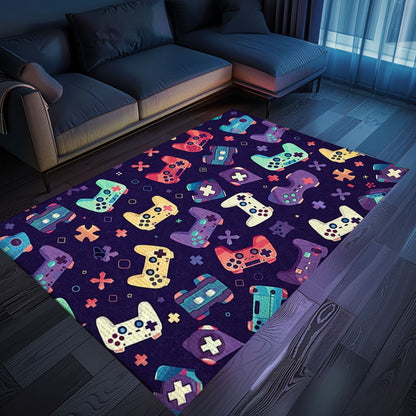 Retro 70s Arcade Decor Rug for Living Room - Ideal for Gamers Who Love Nostalgic Video Game Themes, Arcade Decor, Gift for Gamers, Video Game Lovers G12