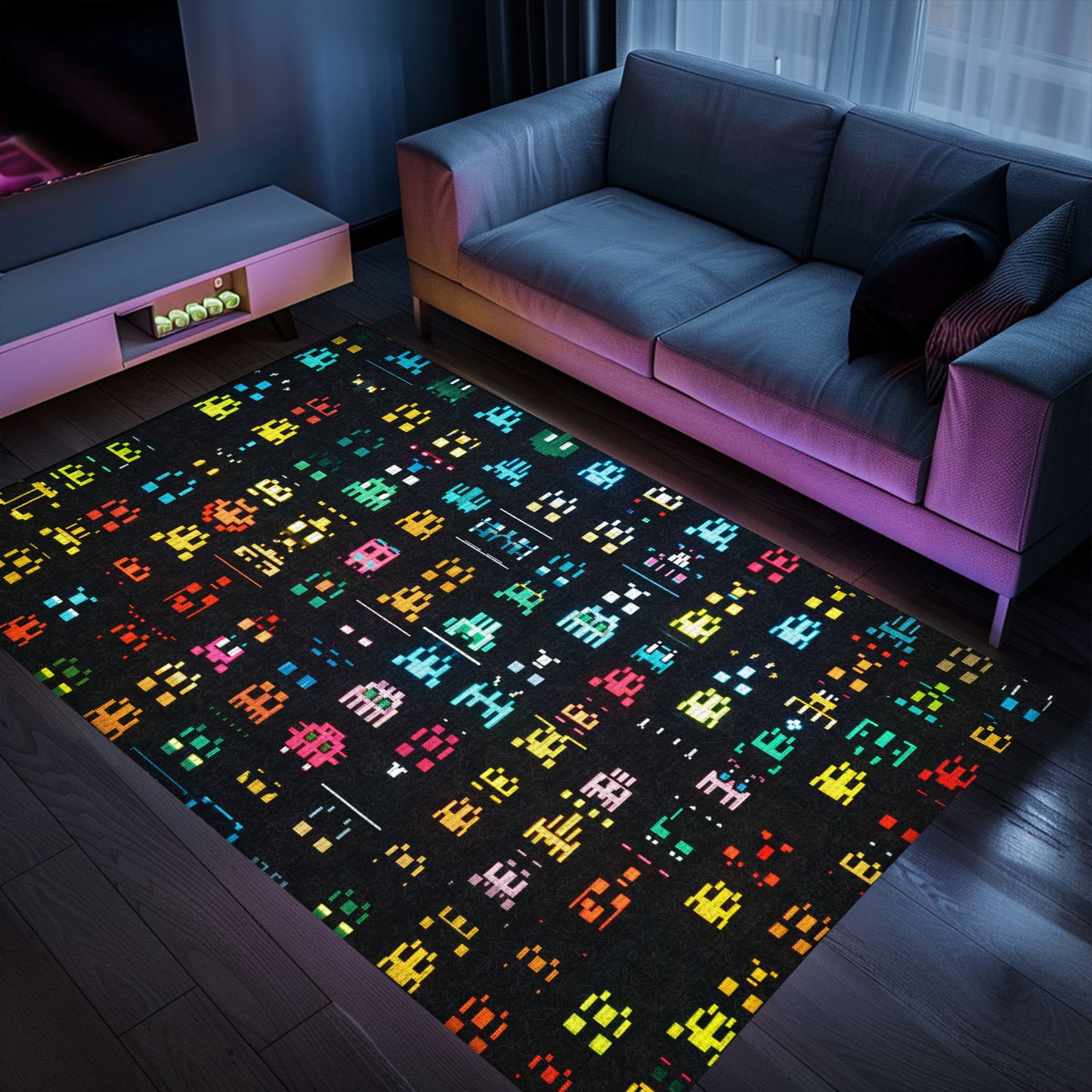 Retro 70s Arcade Rug for Bedroom - A Unique Gift for Gamers and Perfect Addition to Arcade Decor, Arcade Decor, Gift for Gamers, Video Game Lovers G7