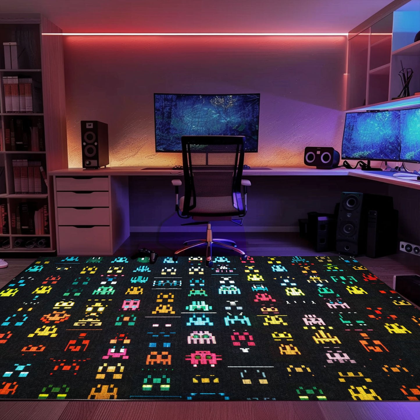 Retro 70s Arcade Rug for Bedroom - A Unique Gift for Gamers and Perfect Addition to Arcade Decor, Arcade Decor, Gift for Gamers, Video Game Lovers G7