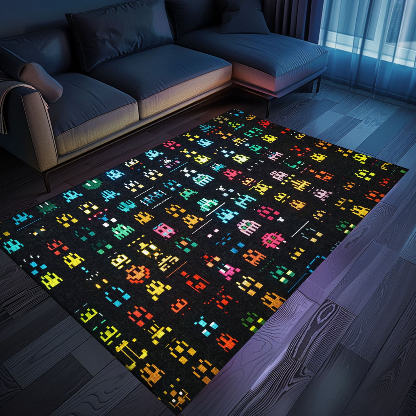 Retro 70s Arcade Rug for Bedroom - A Unique Gift for Gamers and Perfect Addition to Arcade Decor, Arcade Decor, Gift for Gamers, Video Game Lovers G7