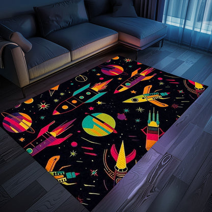 Gamers' Retro 70s Arcade Area Rug for Bedroom - Perfect Gift for Video Game Enthusiasts and Decor Lovers, Arcade Decor, Gift for Gamers, Video Game Lovers G16