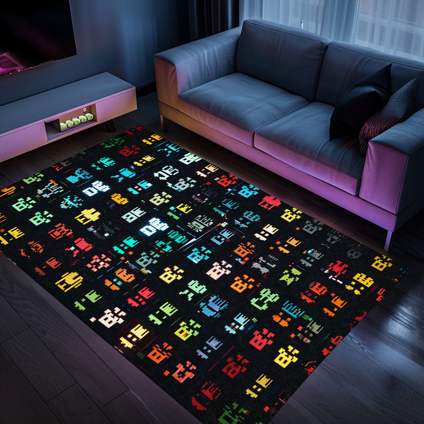 Transform Your Bedroom with a 70s Retro Arcade Rug - Perfect for Video Game Fans and Classic Decor, Arcade Decor, Gift for Gamers, Video Game Lovers G4