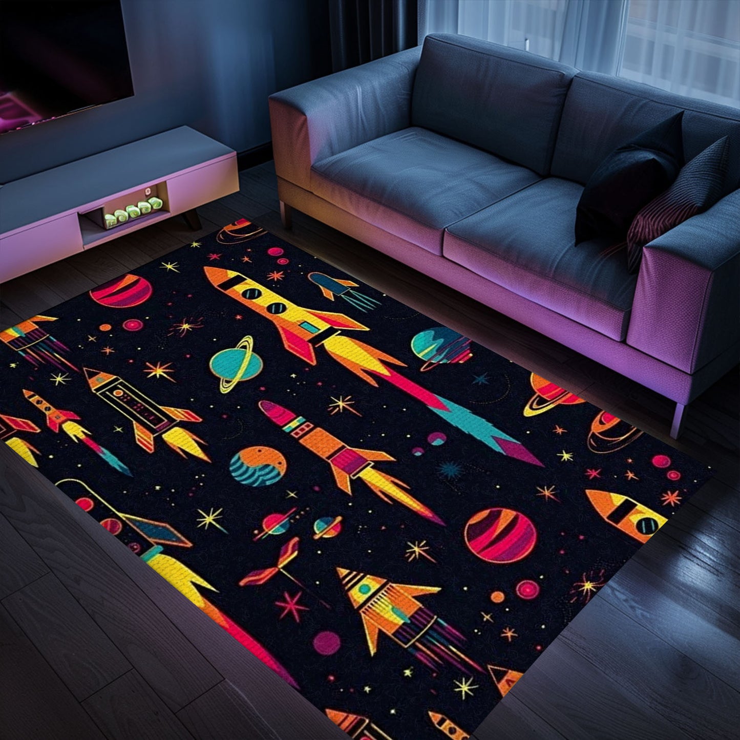 70s Retro Arcade Game Room Rug - Enhance Your Living Space with This Perfect Gamer's Gift and Decor, Arcade Decor, Gift for Gamers, Video Game Lovers G5