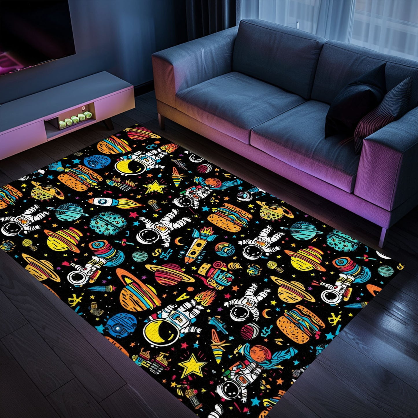 Enhance Your Living Room with a 70s Retro Arcade Carpet - Perfect Gift for Gamers and Arcade Decor Enthusiasts, Arcade Decor, Gift for Gamers, Video Game Lovers G1