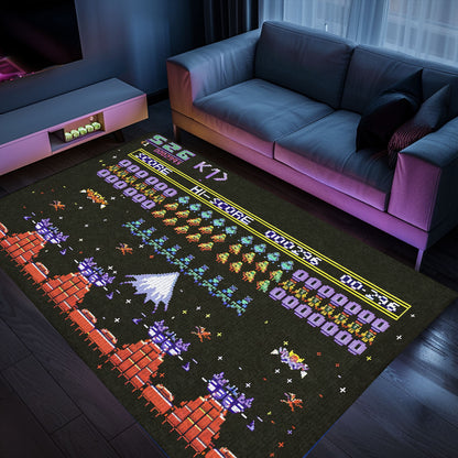 Bring the Arcade Home with 80s Arcade Carpet, Evoking Memories of Space Invaders, Ideal for Video Game Enthusiasts, Arcade Decor, Gift for Gamers, Video Game Lovers G239