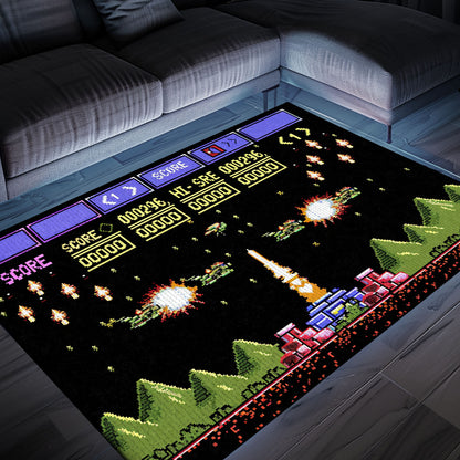 Revamp Your Room with 80s Arcade Carpet, Channeling the Spirit of Space Invaders, Perfect for Gamers, Arcade Decor, Gift for Gamers, Video Game Lovers G237