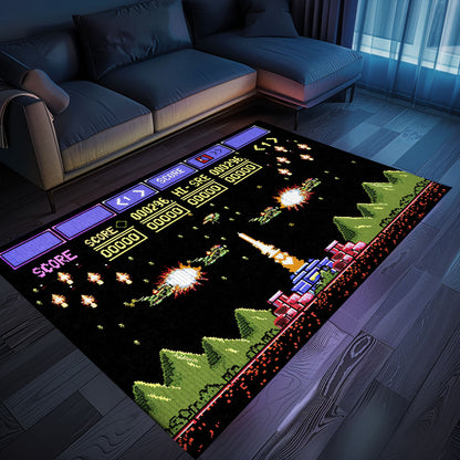 Revamp Your Room with 80s Arcade Carpet, Channeling the Spirit of Space Invaders, Perfect for Gamers, Arcade Decor, Gift for Gamers, Video Game Lovers G237