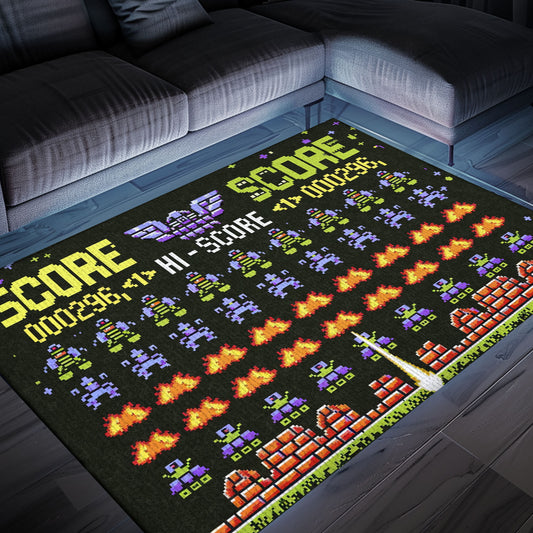 Elevate Your Gaming Setup with 80s Arcade Carpet, Ideal Addition for Any Space Invaders Fan, Arcade Decor, Gift for Gamers, Video Game Lovers G236