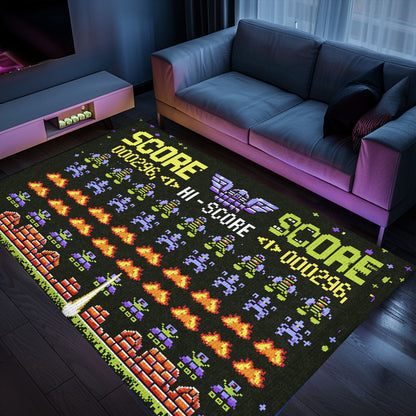 Elevate Your Gaming Setup with 80s Arcade Carpet, Ideal Addition for Any Space Invaders Fan, Arcade Decor, Gift for Gamers, Video Game Lovers G236