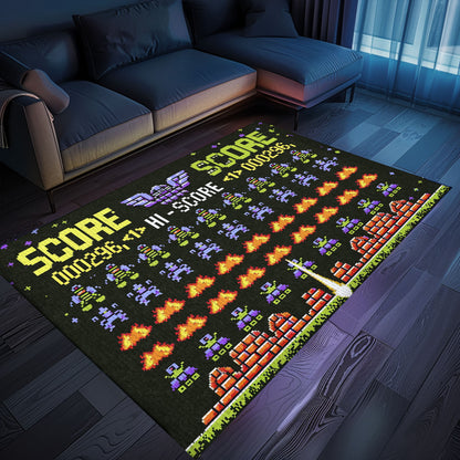 Elevate Your Gaming Setup with 80s Arcade Carpet, Ideal Addition for Any Space Invaders Fan, Arcade Decor, Gift for Gamers, Video Game Lovers G236