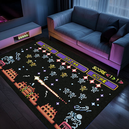 Upgrade Your Home Decor with 80s Arcade Carpet Infused with Space Invaders Aesthetic, Perfect for Arcade Enthusiasts, Arcade Decor, Gift for Gamers, Video Game Lovers G234