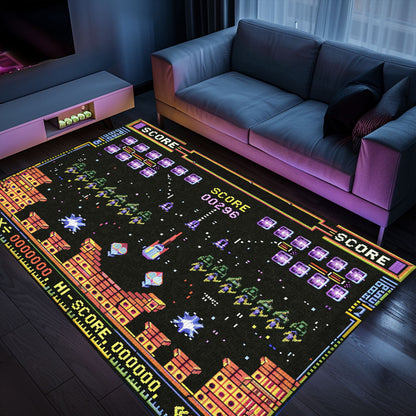 Imbue Your Living Space with Retro Gaming Charm with 80s Arcade Carpet, Reminiscent of Space Invaders Era, Arcade Decor, Gift for Gamers, Video Game Lovers G233