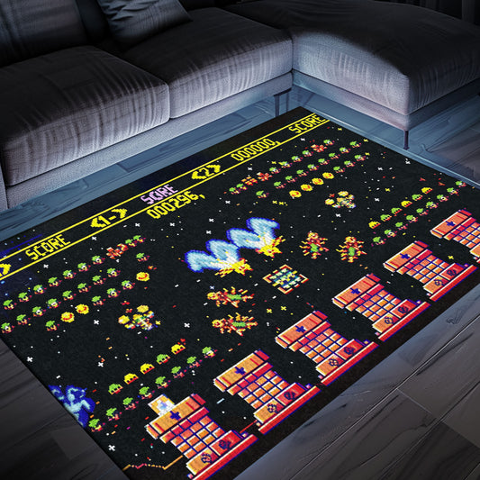 Transport Yourself to the Golden Age of Gaming with 80s Arcade Carpet, a Tribute to the Iconic Space Invaders Game, Arcade Decor, Gift for Gamers, Video Game Lovers G232