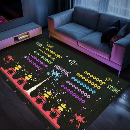 Channel Your Inner Gamer with 80s Arcade Carpet Inspired by Space Invaders, Ideal for Gaming Enthusiasts' Rooms, Arcade Decor, Gift for Gamers, Video Game Lovers G231