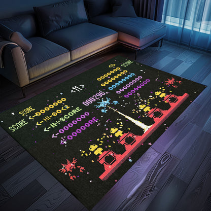 Channel Your Inner Gamer with 80s Arcade Carpet Inspired by Space Invaders, Ideal for Gaming Enthusiasts' Rooms, Arcade Decor, Gift for Gamers, Video Game Lovers G231