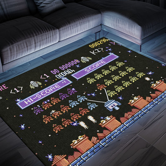 Create an Authentic Arcade Atmosphere with 80s Arcade Carpet Evoking the Excitement of Space Invaders, Perfect for Gamers, Arcade Decor, Gift for Gamers, Video Game Lovers G227