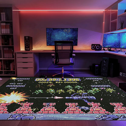 Transform Your Living Space with 80s Arcade Carpet Paying Tribute to Space Invaders, the Ultimate Gift for Gamers, Arcade Decor, Gift for Gamers, Video Game Lovers G223