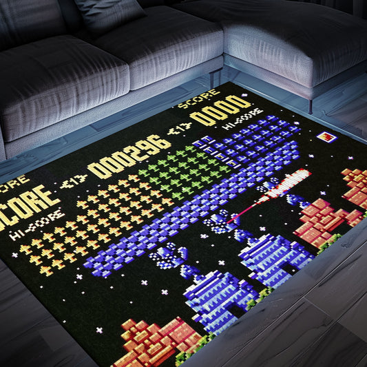 Elevate Your Home Decor with 80s Arcade Carpet Embracing Space Invaders Atmosphere, Ideal for Arcade Enthusiasts, Arcade Decor, Gift for Gamers, Video Game Lovers G222