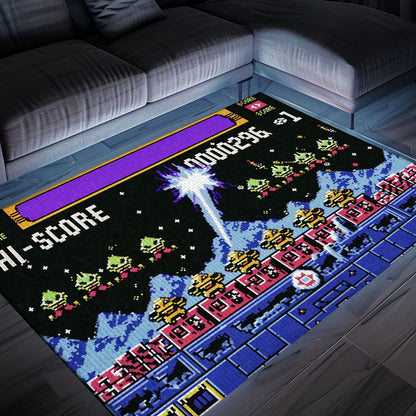 Dive into Gaming Paradise with 80s Arcade Carpet, a Tribute to the Iconic Space Invaders Game, Arcade Decor, Gift for Gamers, Video Game Lovers G220