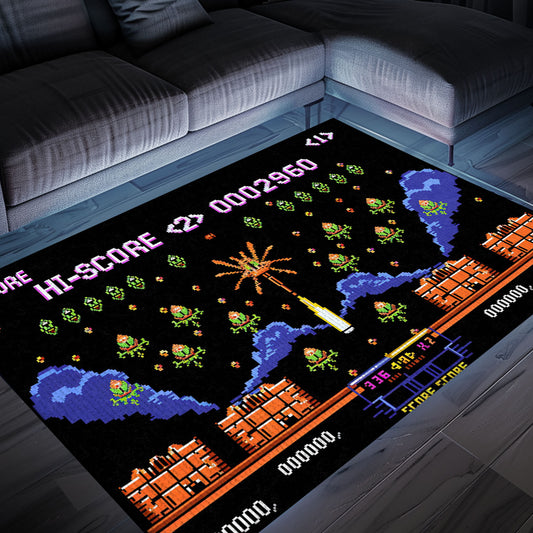 Upgrade Your Home Decor with 80s Arcade Carpet, Celebrating the Legacy of Space Invaders, Arcade Decor, Gift for Gamers, Video Game Lovers G219