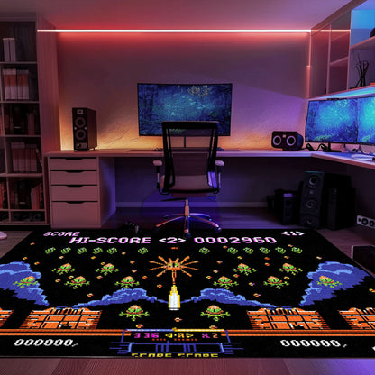 Upgrade Your Home Decor with 80s Arcade Carpet, Celebrating the Legacy of Space Invaders, Arcade Decor, Gift for Gamers, Video Game Lovers G219