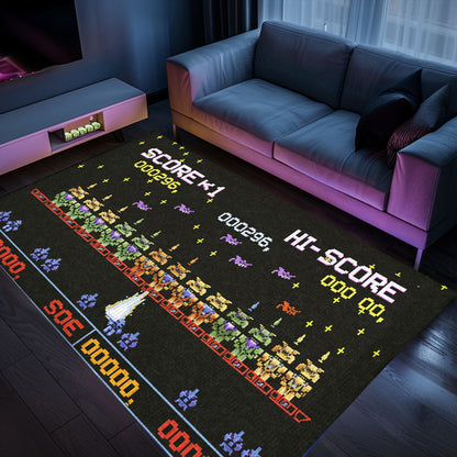Indulge in Retro Gaming Culture with 80s Arcade Carpet Adorned with Space Invaders Artwork, Arcade Decor, Gift for Gamers, Video Game Lovers G218