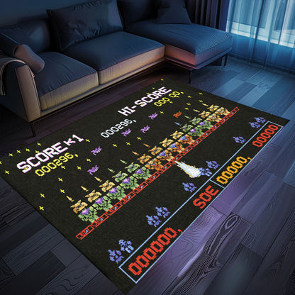 Indulge in Retro Gaming Culture with 80s Arcade Carpet Adorned with Space Invaders Artwork, Arcade Decor, Gift for Gamers, Video Game Lovers G218