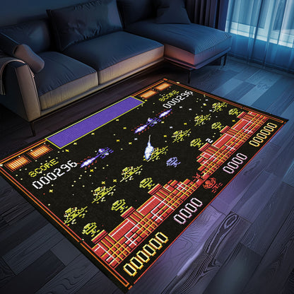 Transport Yourself to the Golden Age of Gaming with 80s Arcade Carpet, Paying Tribute to Space Invaders, Arcade Decor, Gift for Gamers, Video Game Lovers G213