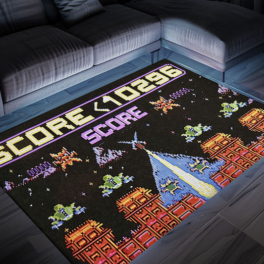 Create an Authentic Gaming Atmosphere with 80s Arcade Carpet Embracing Space Invaders Theme, Arcade Decor, Gift for Gamers, Video Game Lovers G212