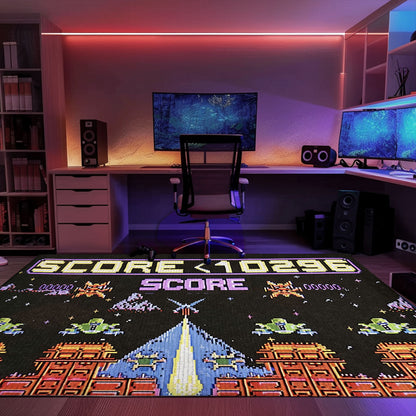 Create an Authentic Gaming Atmosphere with 80s Arcade Carpet Embracing Space Invaders Theme, Arcade Decor, Gift for Gamers, Video Game Lovers G212