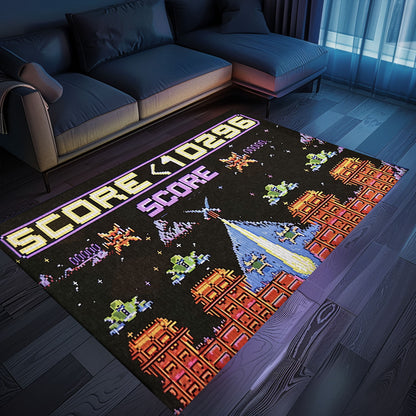 Create an Authentic Gaming Atmosphere with 80s Arcade Carpet Embracing Space Invaders Theme, Arcade Decor, Gift for Gamers, Video Game Lovers G212