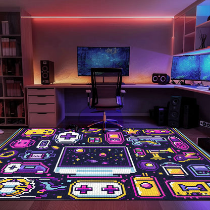 Elevate Your Gaming Setup with 80s Game Controller Inspired Room Rugs, Ideal for Video Game Enthusiasts, Arcade Decor, Gift for Gamers, Video Game Lovers G209