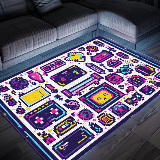 Add a Touch of Gaming Nostalgia with 80s Game Controller Design Rugs, Perfect for Arcade Rooms, Arcade Decor, Gift for Gamers, Video Game Lovers G208