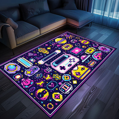 Level Up Your Decor with 80s Game Controller Styled Room Rugs, Enhancing Your Gaming Den, Arcade Decor, Gift for Gamers, Video Game Lovers G205