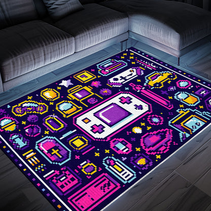 Transform Your Gaming Space with 80s Game Controller Themed Room Rugs, Perfect for Arcade Decor, Arcade Decor, Gift for Gamers, Video Game Lovers G201