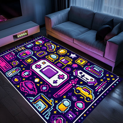 Transform Your Gaming Space with 80s Game Controller Themed Room Rugs, Perfect for Arcade Decor, Arcade Decor, Gift for Gamers, Video Game Lovers G201