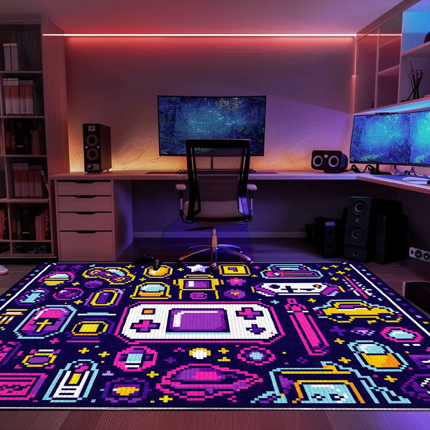 Transform Your Gaming Space with 80s Game Controller Themed Room Rugs, Perfect for Arcade Decor, Arcade Decor, Gift for Gamers, Video Game Lovers G201