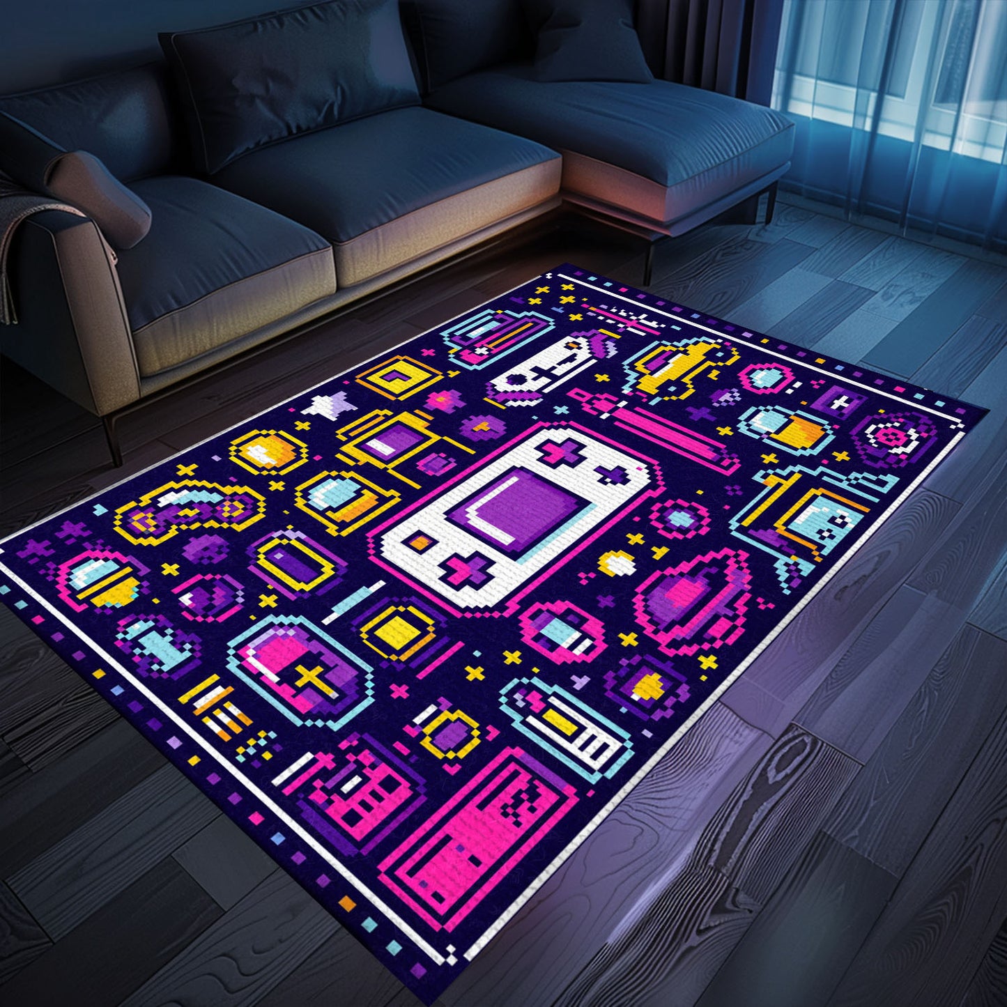 Transform Your Gaming Space with 80s Game Controller Themed Room Rugs, Perfect for Arcade Decor, Arcade Decor, Gift for Gamers, Video Game Lovers G201