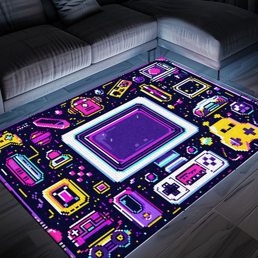 Elevate Your Gaming Setup with 80s Game Controller Design Rugs, Perfect Addition for Any Gamer's Room, Arcade Decor, Gift for Gamers, Video Game Lovers G200