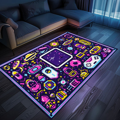 Personalize Your Space with 80s Game Controller Inspired Room Rugs, Perfect Gift for Video Game Fans, Arcade Decor, Gift for Gamers, Video Game Lovers G199