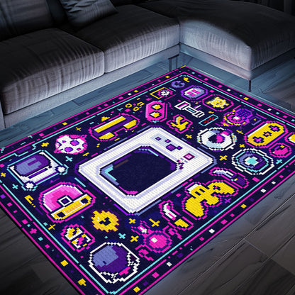 Transport Yourself to the Golden Era of Gaming with 80s Game Controller Themed Rugs, Ideal for Arcade Vibe, Arcade Decor, Gift for Gamers, Video Game Lovers G198