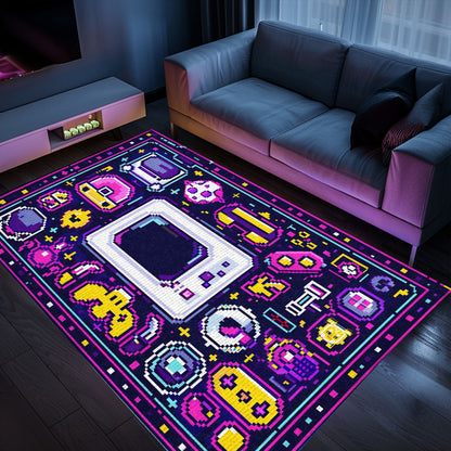 Transport Yourself to the Golden Era of Gaming with 80s Game Controller Themed Rugs, Ideal for Arcade Vibe, Arcade Decor, Gift for Gamers, Video Game Lovers G198