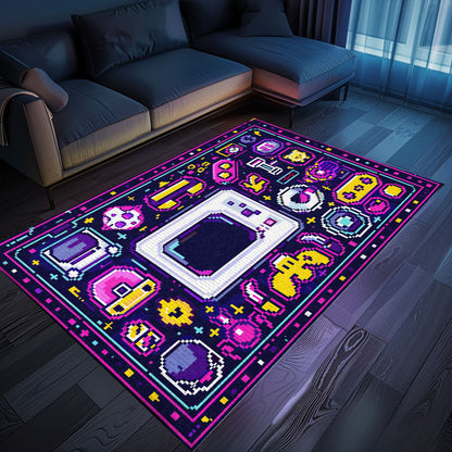 Transport Yourself to the Golden Era of Gaming with 80s Game Controller Themed Rugs, Ideal for Arcade Vibe, Arcade Decor, Gift for Gamers, Video Game Lovers G198