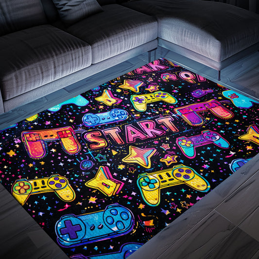 Channel Your Inner Gamer with 80s Game Controller Styled Room Rugs, Perfect for Gaming Enthusiasts, Arcade Decor, Gift for Gamers, Video Game Lovers G197