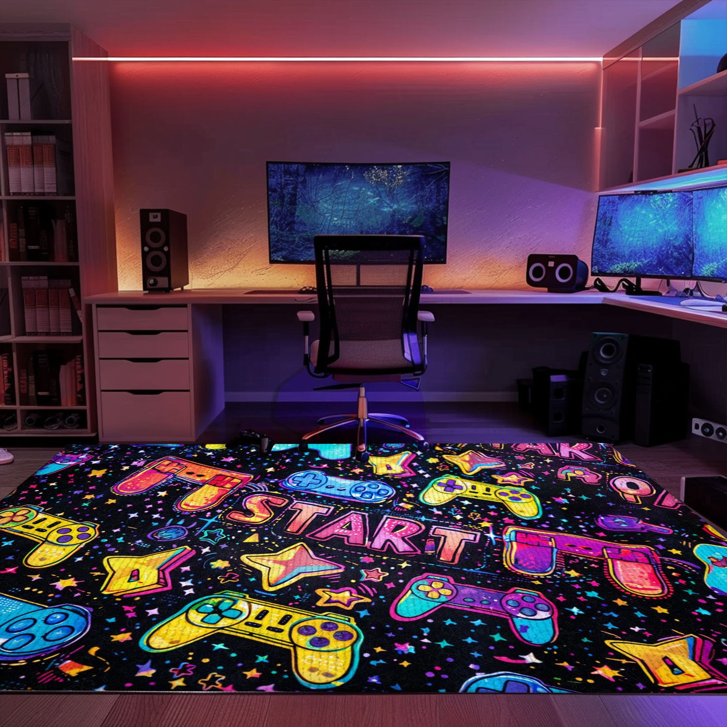 Channel Your Inner Gamer with 80s Game Controller Styled Room Rugs, Perfect for Gaming Enthusiasts, Arcade Decor, Gift for Gamers, Video Game Lovers G197