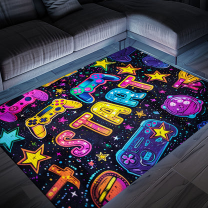 Immerse Yourself in Retro Gaming Culture with 80s Game Controller Design Room Rugs, Perfect for Gamers, Arcade Decor, Gift for Gamers, Video Game Lovers G195