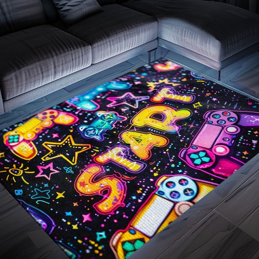 Dive into Gaming Nostalgia with 80s Game Controller Inspired Rugs, Must-Have for Retro Gaming Setup, Arcade Decor, Gift for Gamers, Video Game Lovers G194